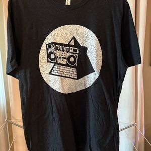Woman’s KLF Justified Dark Charcoal Graphic T-Shirt with Boombox Design